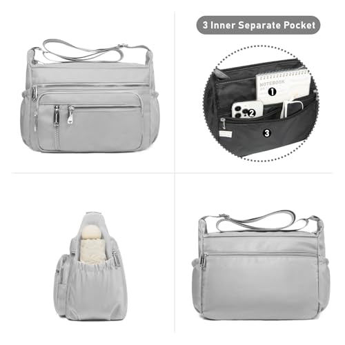 NPBAG Crossbody Bag for Women, Shoulder Purse Handbag Messenger Bag, Trendy Pocketbooks, Waterproof and Multi-Pockets - color: Brown Checkered