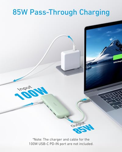 Anker USB C Hub, 5-in-1 USBC to HDMI Splitter with 4K Display - color: Green
