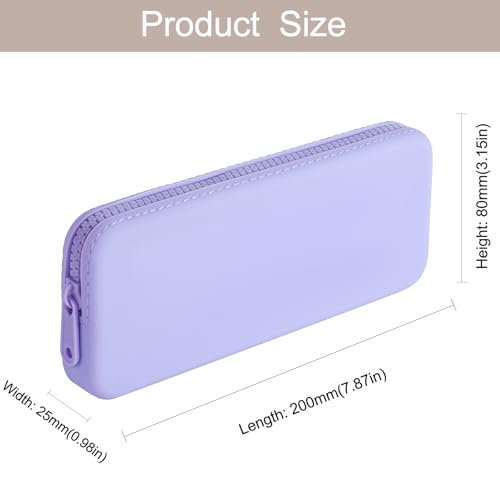 Silicone Makeup Brush Holder Travel Makeup Bag Soft Portable Brush Organizer, Large Travel Essentials Makeup Brush Case Zipper Pouch (Purple) - color: Purple