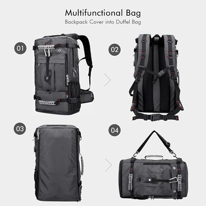 WITZMAN Travel Backpack for Men Duffle Luggage Bag with USB Charging Port - color: Silvery Grey New