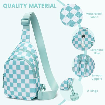 FODOKO Small Sling Bag for Women Adjustable Crossbody Bag with,Water-Resistant Lightweight Fanny Pack for Travel,Hiking : Clothing, Shoes & Jewelry - color: Ice Blue