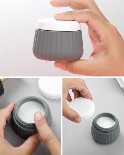 Mrsdry Travel Bottles 8 Pack, TSA Approved 3 oz Toiletries Containers, Leak Proof Silicone Squeezable Essentials Jars with Clear Bag - color: Black Gray, size: Bottle 3oz Jars 3oz