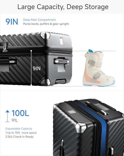 LUGGEX 28 Inch Trunk Luggage with Spinner Wheels, Blue - color: Blue, size: Trunk-Large 28-Inch