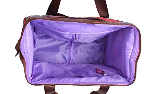 Lily Bloom Designer Under the Seat Tote Cabin Luggage Collection - 15 Inch Patterned Carry on Bag For Women - Lightweight Suitcase with 2 Rolling Spinner Wheels (Tribal Stripe) - color: Tribal Stripe