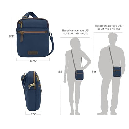 Travelon Anti-theft Courier Small N/S Slim - color: Navy