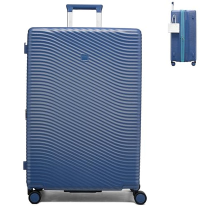 MILADA Expandable Checked Luggage 28 Inch, Hard Shell Large Suitcase - color: Interstellar Blue, size: Checked Large 28 inch
