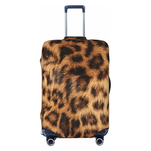 Leopard Print Luggage Cover Elastic Washable Suitcase Sleeve Anti-Scratch Stain Resistant, Cheetah Stretchable Baggage Protector Fit (S 18-21 Inch Luggage) - size: Small, style: Leopard