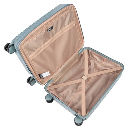 Jessica Simpson Abilene 2-Piece Set (20" & 28") Expandable 8-Wheel Spinner Large Checked Luggage Suitcase, Chinois Green - color: Chinois Green, size: 2-Piece Set