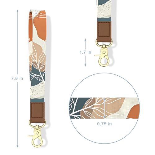 Credit Card Holder, Small RFID Wallet Slim Leather Card Organizer Case - color: B-Desert Leaf, size: Wrist Strap