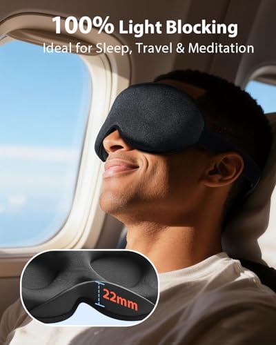 MABAO Weighted Sleep Mask, 100% Blackout Blindfold for Sleeping, Black - color: Black
