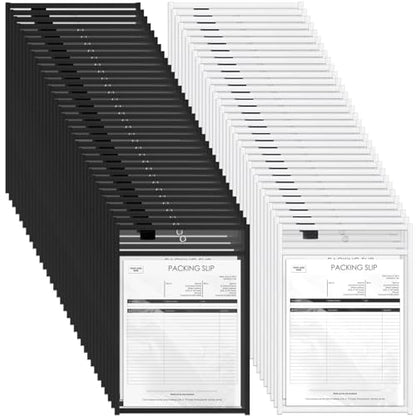 Seajan Clear Dry Erase Pockets Plastic Sleeves, Black, White - color: Black, White
