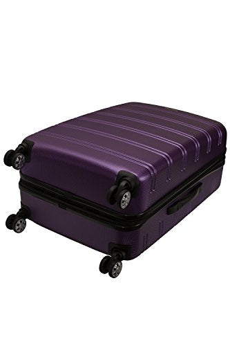 Rockland Melbourne Hardside Expandable Spinner Wheel Luggage, Checked Large 28", Purple - color: Purple, size: Checked Large 28"