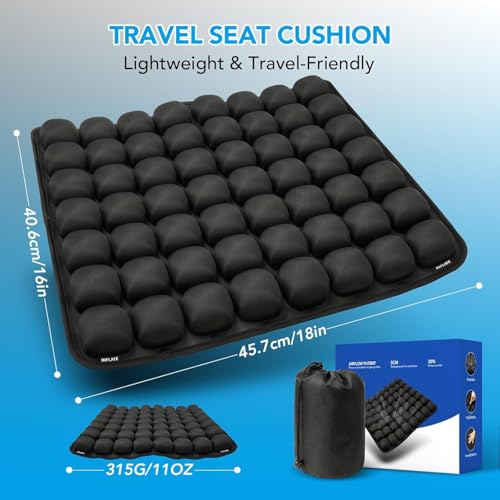 Travel Cushion for Airplane, Inflatable Seat Cushion 18 X16''