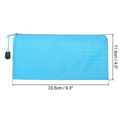 PATIKIL Waterproof Zipper File Bags, 3 Pack A6 Document Holders Pencil Pouch for Office, Light Blue - color: Light Blue, size: A6