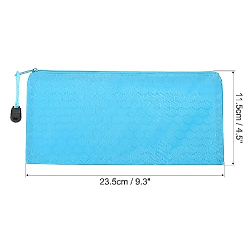 PATIKIL Waterproof Zipper File Bags, 3 Pack A6 Document Holders Pencil Pouch for Office, Light Blue - color: Light Blue, size: A6