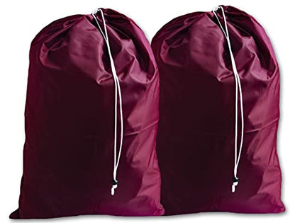 Extra Large Heavy Duty Laundry Bag, Burgundy, (2 Pack), (3045JN2-BUR) - color: Burgundy