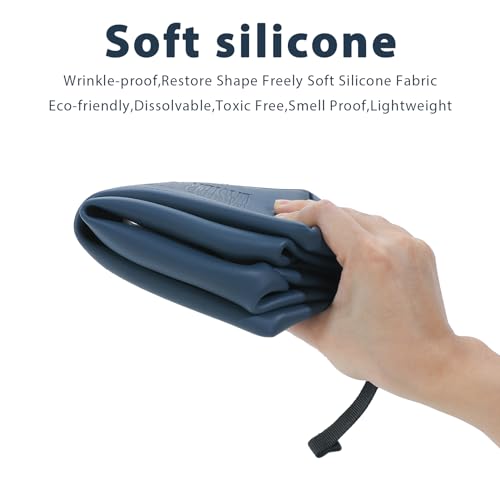 6"x9.84" 4.5L Silicone Toiletry Bag, Navy Blue - color: Navy, size: 4.5L