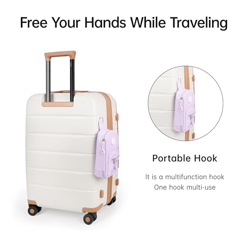 24'' Luggage,Hardside Suitcase w/Spinner Wheels,TSA LOCK - color: Beige, size: 24" Mid-Checked