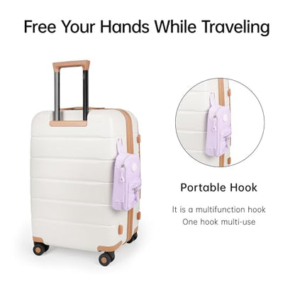 24'' Luggage,Hardside Suitcase w/Spinner Wheels,TSA LOCK - color: Beige, size: 24" Mid-Checked