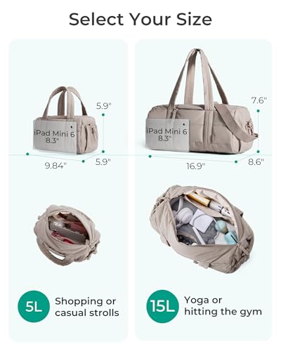 BAGSMART Reiki 여성용 체육관 가방 푹신한 요가 매트 여행 위켄더 더플 백, 베이비 핑크, 요가 체육관 가방 - color: 베이비 핑크, size: Mini