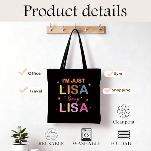 Funny Tote Bag, Canvas Reusable Carryall for Shopping Trip Commute - color: Lisa