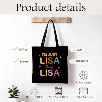 Funny Tote Bag, Canvas Reusable Carryall for Shopping Trip Commute - color: Lisa