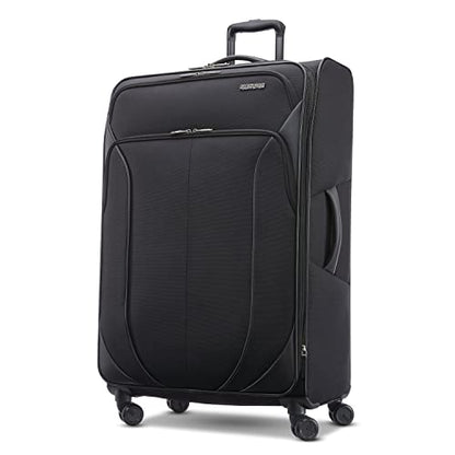 American Tourister 4 KIX 2.0 Expandable Softside Luggage with Spinner Wheels, 28 SPINNER, BLACK - color: Black, size: 28 SPINNER