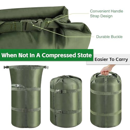 Compression Sack, Ultralight Portable Stuff Sack for Sleeping Bag - size: 3-Pack