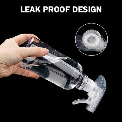 Plastic Spray Bottles, 16.9oz/500ml, 2 Pack，Clear | Empty Spray Bottle, Heavy Duty Spraying Bottles, Mist/Stream, For Cleaning Solutions, Essential Oils, Hair - color: Clear