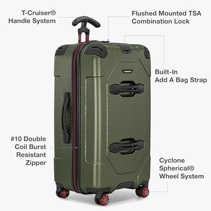 Traveler's Choice Maxporter II Polycarbonate Hardside Trunk with Spinner Wheels, Green, 28-Inch Medium Trunk - color: Dark Green, size: 28-inch Medium Trunk