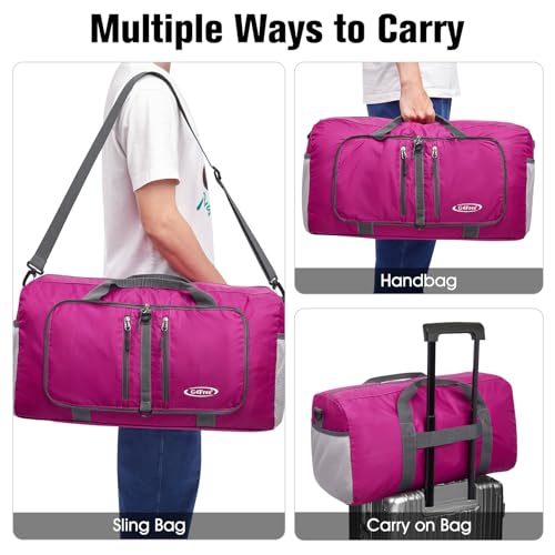 G4Free 40L Foldable Carry-on Travel Duffle Bag Packable Sports Gym Bag - color: Pink