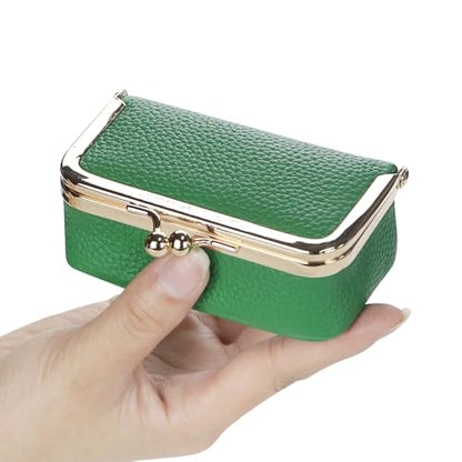 Royal Bagger Genuine Cow Leather Jewelry Box, Mini Case for Rings, Necklaces & Earrings, Kiss Lock Coin Purse for Women 3203 (Milk Tea) - color: Milk Tea