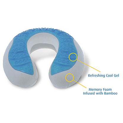 Cloudz Comfort Gel Memory Foam Travel Neck Pillow - Black - color: Black