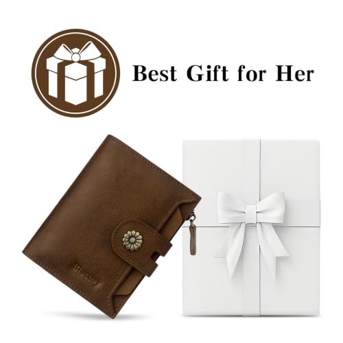Wallet Women,RFID Blocking Womens Wallet,Leather Bifold Compact Small Wallet for Women Card Holder with Zip Coin Pocket(apricotbrown) - color: b8-apricotbrown