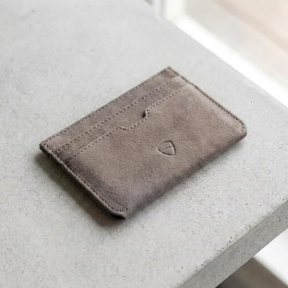 Vaultskin MOORGATE Slim Top-Grain Leather Credit Card Holder, RFID Wallet - color: Hurricane Brown