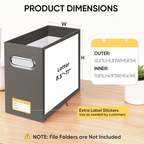 BALEINE 1PK File Organizer Box, Cardboard File Folder Organizer with Handle - color: Brown, style: 1PK (Slim)