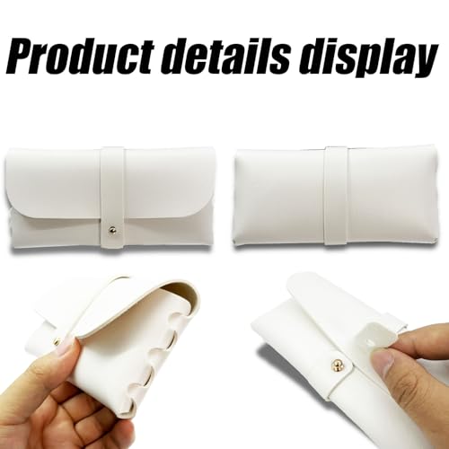 Faux Leather Glasses Pouch, Portable Bag for Sunglasses travel glasses bag - color: White