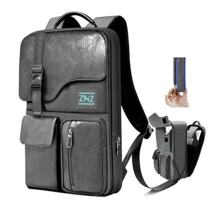 ZINZ Slim & Expandable Laptop Backpack 15.6 Inch,Gray - color: Gray