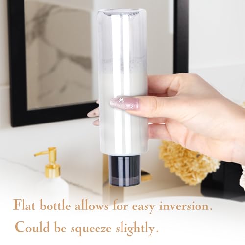200ML Travel Size Toiletries, 3 Pack Travel Size Containers | Double Leak Proof & Refillable Plastic Travel Bottles for Shampoo, Lotion, Body Wash with 6pcs Labels - color: Grey, size: 200ml(3pcs)