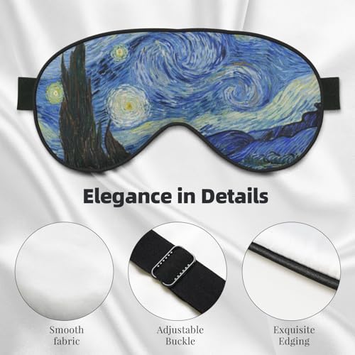 Starry Night Sleep Mask Eye Mask with Adjustable Strap Eye Sleep Shade Cover Blocks Light for Women Men Airplane Travel Nap - color: The Starry Night