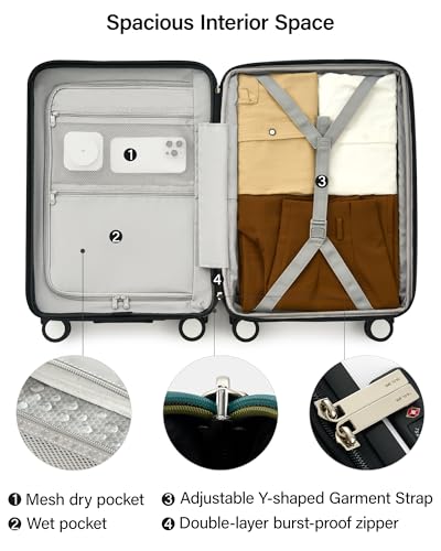 MILADA 24-Inch Hardside Expandable Medium Checked Luggage Suitcase, Silver - color: Arctic Silver, size: Checked Medium 24 inch