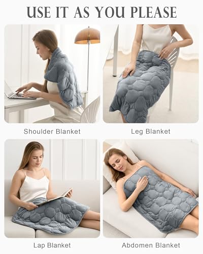 Cottonblue 가중 랩 담요 패드 4.5kg(10파운드) 127 x 152.4cm(57 x 60인치) 성인 청소년용, 아늑한 - color: 회색., size: 50인치 x 60인치 10파운드