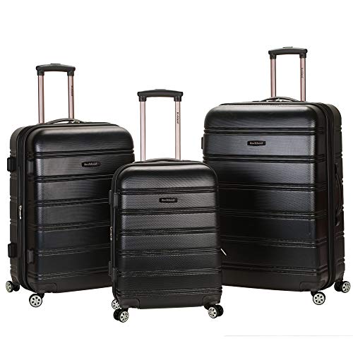 Rockland Melbourne Hardside 3 Piece Expandable Spinner Wheel Luggage Set, (20"/24"/28"), Black - color: Black, size: 3 Piece (20"/24"/28")
