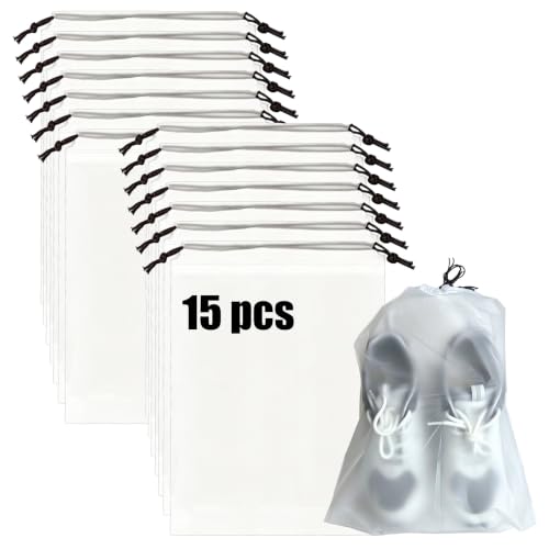 15 Pack Shoe Bags for Travel – Transparent,Essential for Travel, Storage for Miscellaneous Items