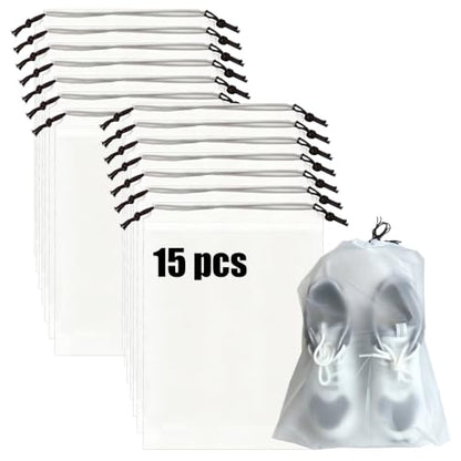 15 Pack Shoe Bags for Travel – Transparent,Essential for Travel, Storage for Miscellaneous Items