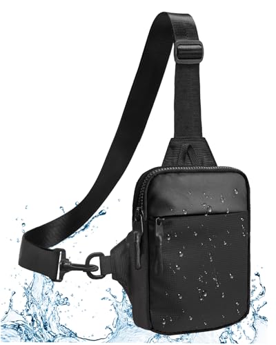 Mini Crossbody Sling Bag for Men and Women, Small Shoulder Bag, Fanny Pack Running Phone Holder for Travel Running Hiking Cycling, Phone Purse Bag Carrying All Phones(Black01)