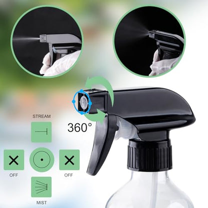 Spray Bottles 4Pack 10oz Fine Mist Empty Squirt Bottle for Cleaning - color: 2clear+2brown
