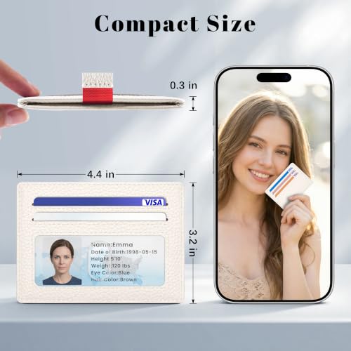 Airkit Small Slim ID Case, Womens Credit Card Holder Wallet, RFID Sleeve - color: White