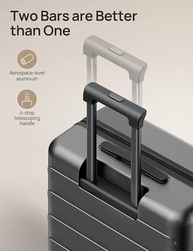 NINETYGO Carry On Luggage, Black, Rhine Max, 20 Inch - color: 01-Black (Expandable), size: Carry-On 20-Inch