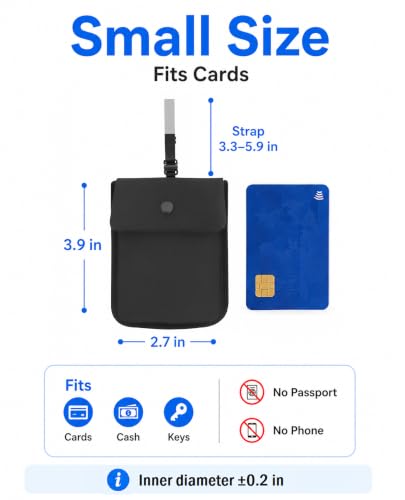 RFID-Blocking Travel Bra Wallet, Hidden Money Pouch with Elastic Strap - color: Black, size: Credit Card Size